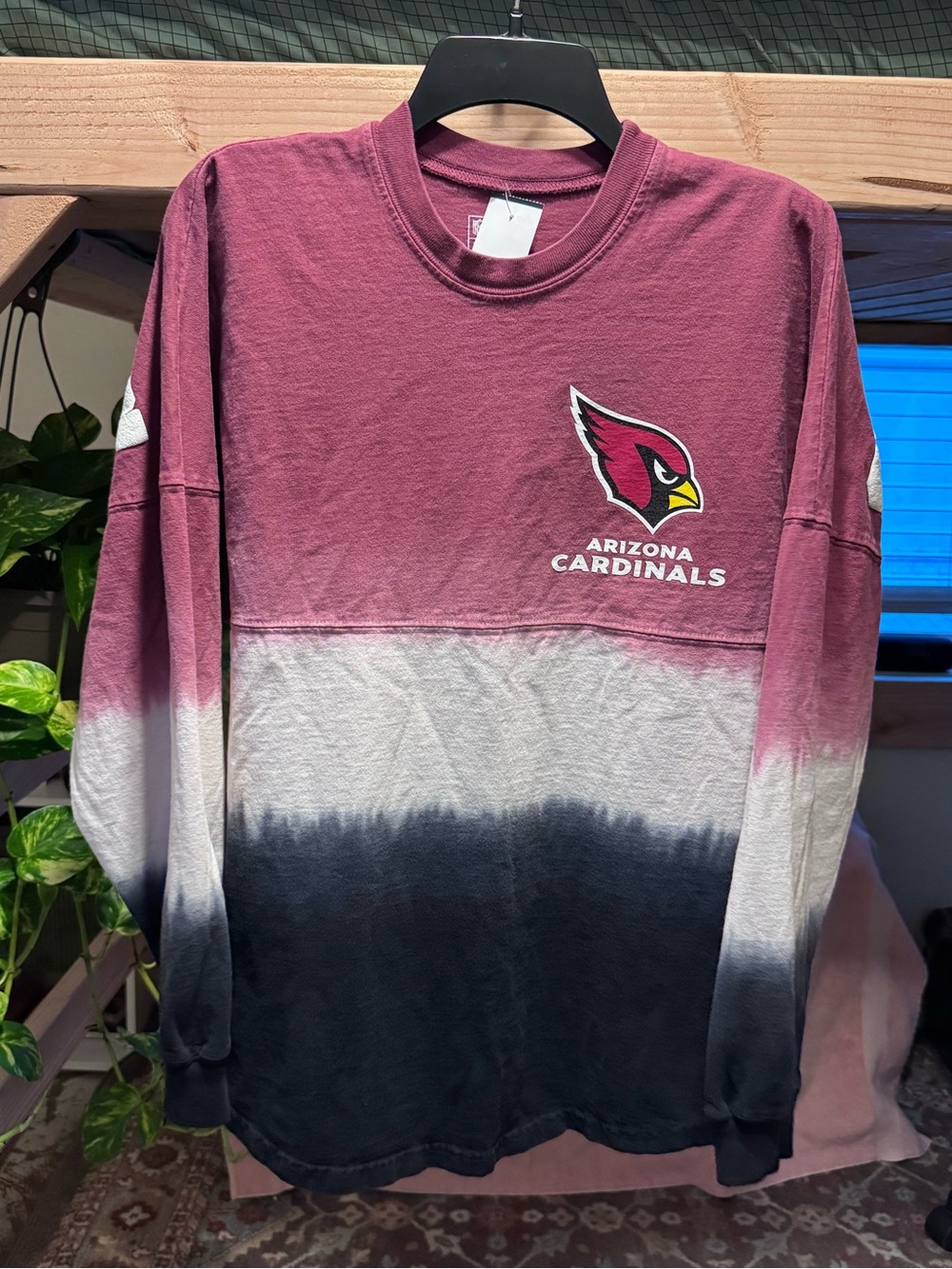 Fanatics oversizArizona Cardinals Iconic Dip Dye Spirit Jersey Long Sleeve Shirt